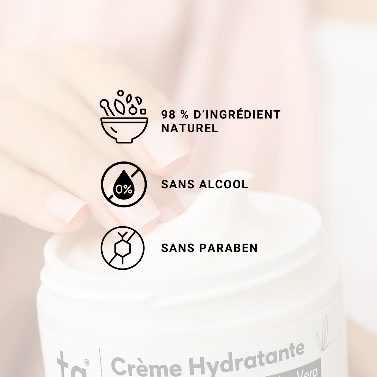 Crème Hydratante – Acide Hyaluronique & Aloe Vera