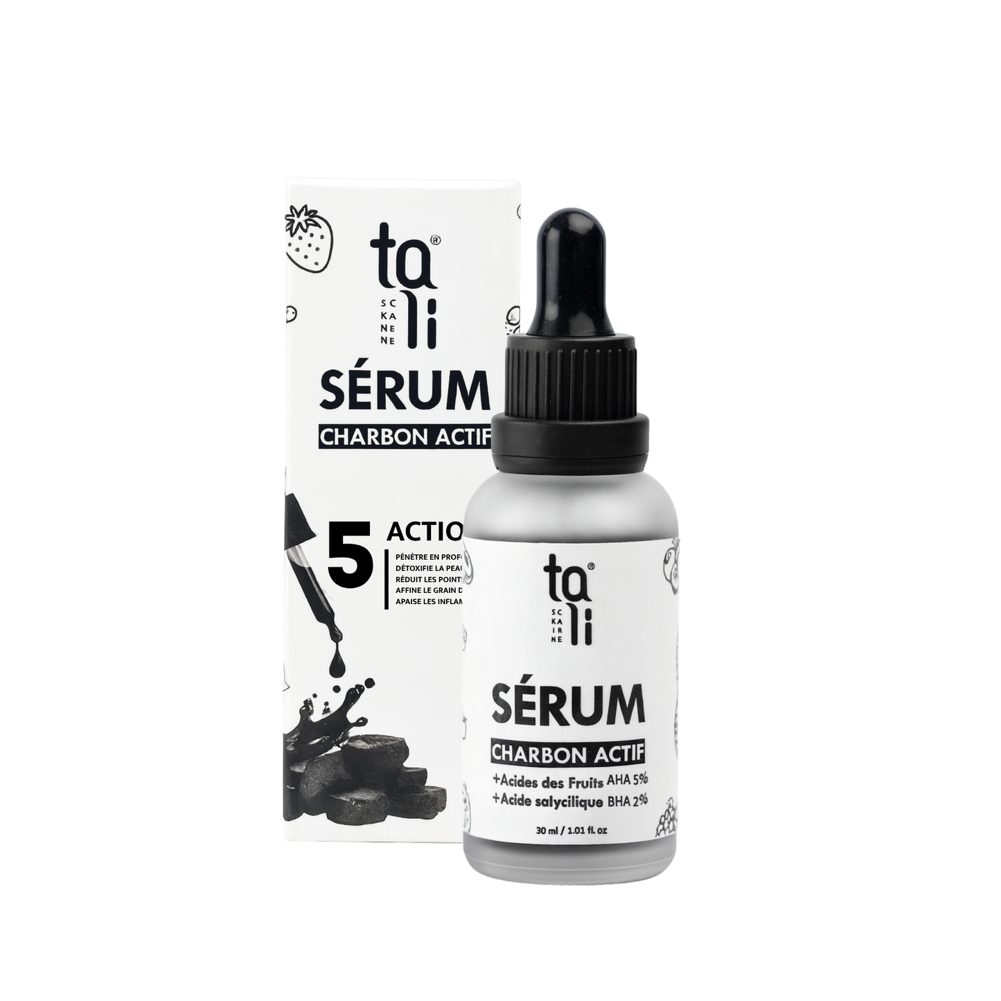 Sérum Charbon Actif – AHA 5% + BHA 2%